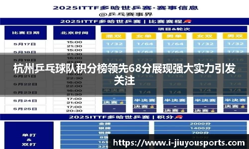 杭州乒乓球队积分榜领先68分展现强大实力引发关注